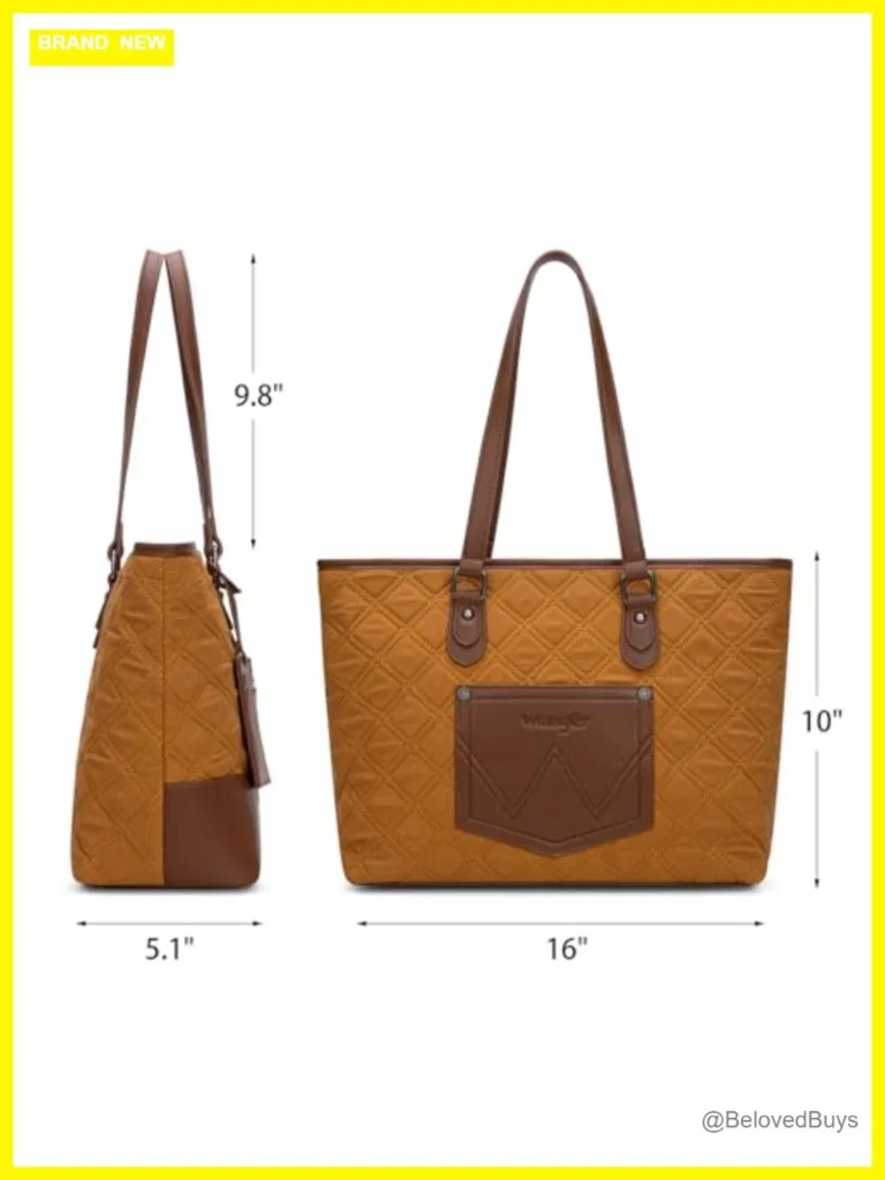 Quilted Puffer Tote Bag for Work School Lifestyle Purse